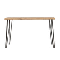 Natural And Matte Black Sofa Table With Hairpin Leg Brown Primary Living Space Farmhouse,Rustic Tabeltop Acacia Rectangular Coffee & End Tables Powder Coated Wood