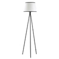 Homcom Modern Tripod Floor Lamp Free Standing Land Lamp W Steel Frame, Footswitch, Fabric Lampshade And E26 Base For Living Room, Bedroom, Office, Black Black Steel