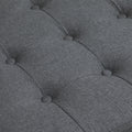 Homcom Fabric Tufted Storage Ottoman With Flip Top Seat Lid, Metal Hinge And Stable Eucalyptus Wood Frame For Living Room, Entryway, Or Bedroom, Grey Gray Plastic