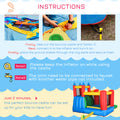 Outsunny 6 In 1 Kids Bounce House Inflatable Water Slide With Pool, Water Cannon, Climbing Wall, Inflator Included, Jumping Castle Kids Backyard Activity Outdoor Water Play Toy Multicolor Fabric