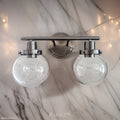 Bathroom Vanity Light Fixtures, 2 Light Black Wall Sconce Lighting Wall Lamp With Clear Glass Shade, Vintage Wall Mounted Lights Bathroom Lights For Mirror, Living Room, Bedroom, Hallway, Porch Black And Silver Metal