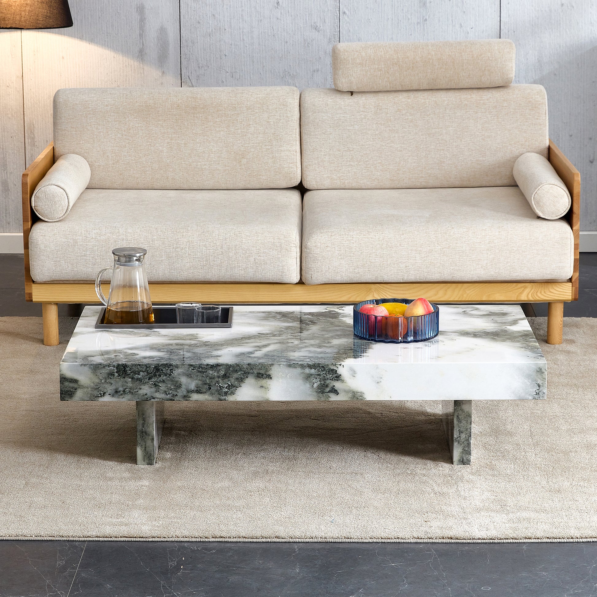 A Modern And Practical Coffee Table With Black And White Patterns. Made Of Mdf Material. The Fusion Of Elegance And Natural Fashion 47.2"* 23.6"* 12 " White Mdf