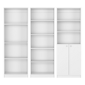 Utah 3 Piece Living Room Set With 3 Bookcases, White White Particle Board Engineered Wood