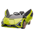 Aosom Lamborghini Sian Licensed Kids Ride On Car, 12V Battery Powered Electric Sports Car Toy With Remote Control, Horn, Music, & Headlights For 3 5 Years Old Green Green Steel