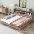 Full Size Daybed Frame With Storage Bookcases,Wood Light Oak Light Oak Solid Wood Mdf