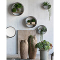 Farmhouse Round Metal Wall Planter, 5 Piece Gray Iron