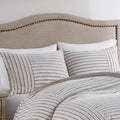 3 Piece Clipped Jacquard Duvet Cover Set Natural Polyester