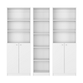 Levan 3 Piece Living Room Set With 3 Bookcases, White White Particle Board Engineered Wood