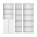 Platte 3 Piece Living Room Set With 3 Bookcases, White White Particle Board Engineered Wood