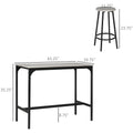 Homcom 5 Piece Counter Height Bar Table Set, Rustic 43.25