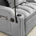 3 In 1 Sofa Bed, Convertible Sleeper Chair Sofa Bed Adjustable Pull Out Sleeper Chair Bed Multi Pockets Folding Sofa Bed For Living Room Bedroom Small Space Grey Grey Velvet 1 Seat