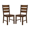 Set Of 2 Wooden Side Chairs In Walnut Finish Walnut Dining Room Dining Chairs Ladder Back Wood