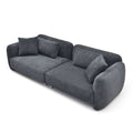 110.23 Inches Teddy Velvet Sofa, Mid Century Sofa 3 Seater Couch With 4 Pillows For Bedroom, Living Room, Lounges, Office, Apartment Black Black Teddy