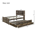 2 Pieces Bedroom Sets Farmhouse Style Full Size Bookcase Captain Bed And Nightstand, Rustic Brown Full Rustic Brown Bed Included,Nightstand Included Plywood