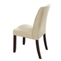 Set Of 2 Padded Fabric Side Chairs In Espresso And Ivory Solid Espresso Dining Room Dining Chairs Wood Fabric