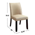 Set Of 2 Padded Fabric Side Chairs In Espresso And Ivory Solid Espresso Dining Room Dining Chairs Wood Fabric