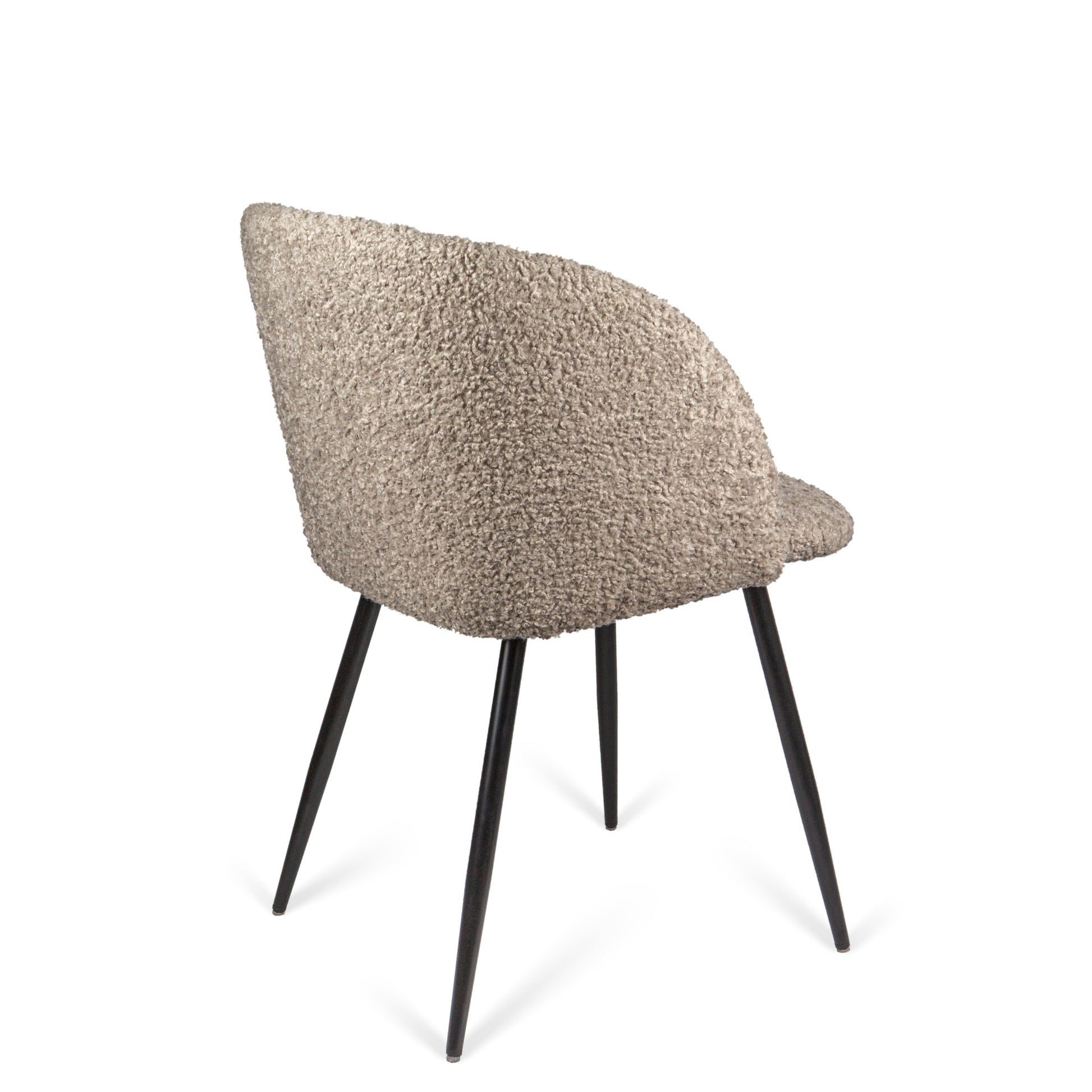 Adjust Legs Upholstered Teddy Faux Fur Dining Armrest Chair Set Of 2 Light Brown Metal Light Brown Dining Room Powder Coated Foam Dry Clean Round Mid Century Modern Solid Back Foam Polyester