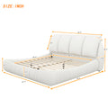 Queen Size Luxury Upholstered Bed With Thick Headboard, Leather Queen Bed With Oversized Padded Backrest, White Expect Arrival Date 2024 3 27 Queen White Pu Leather