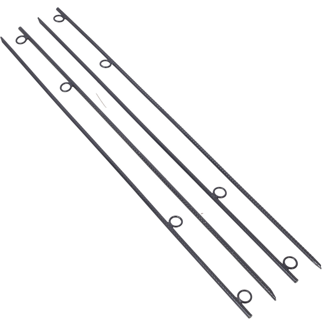 Rebar Stake With Loop 4Pcs Grip Rebar 5 8X 55.5 Inch Steel Durable Heavy Duty Tent Canopy Ground Stakes With Angled Ends And 1 Inch Loops For Campsites And Canopies Black Steel