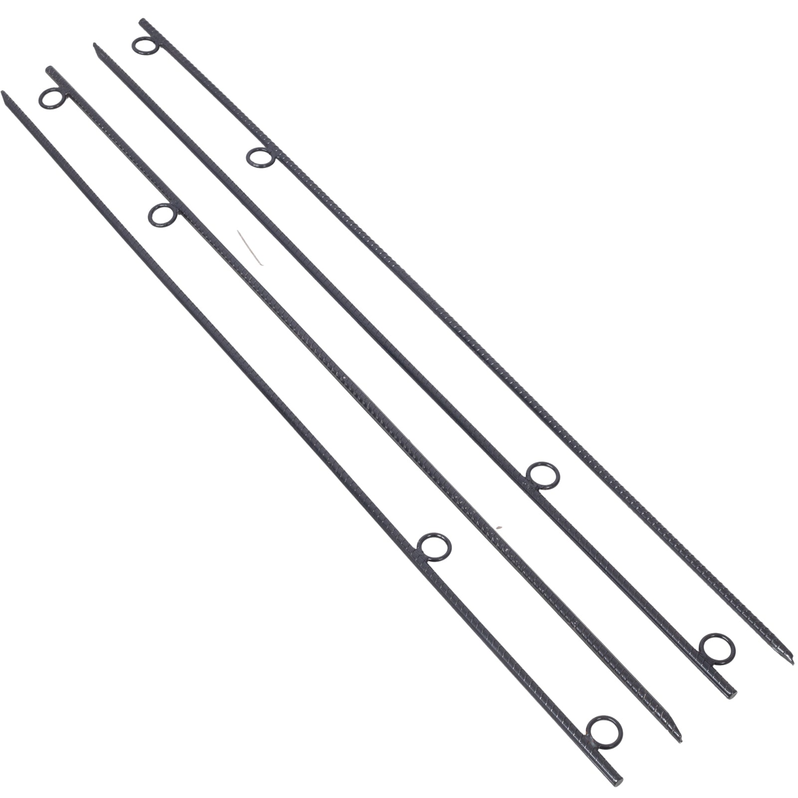 Rebar Stake With Loop 4Pcs Grip Rebar 5 8X 55.5 Inch Steel Durable Heavy Duty Tent Canopy Ground Stakes With Angled Ends And 1 Inch Loops For Campsites And Canopies Black Steel