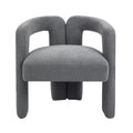 Teddy Fabric Modern Design Dining Chair,Open Back ,Modren Kitchen Armchair For Dinging Room Grey Grey Dining Room Foam Modern Dining Chairs Open Back Foam Fabric