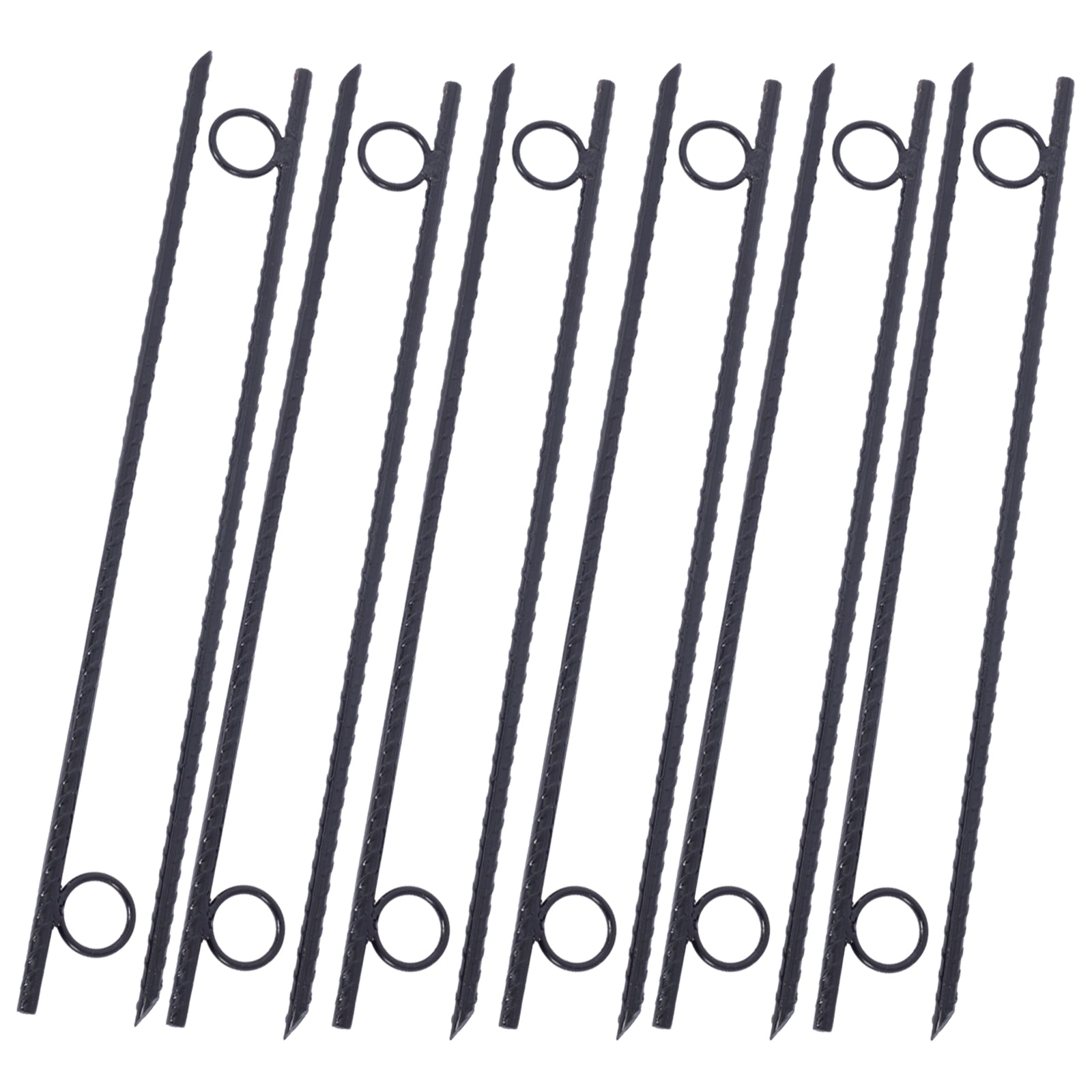 Rebar Stake With Loop 12Pcs Grip Rebar 3 8X 18 Inch Steel Durable Heavy Duty Tent Canopy Ground Stakes With Angled Ends And 1 Inch Loops For Campsites And Canopies Black Steel