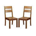 Set Of 2 Wooden Side Chairs In Dark Oak Finish Dark Oak Dining Room Dining Chairs Ladder Back Wood