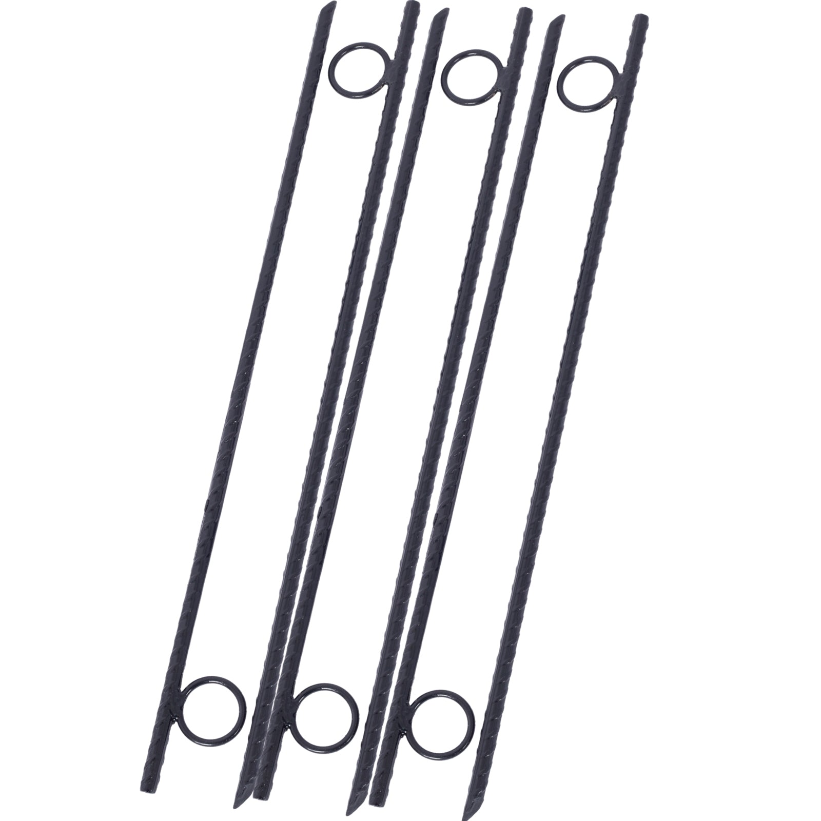 Rebar Stake With Loop 6Pcs Grip Rebar 3 8X 18 Inch Steel Durable Heavy Duty Tent Canopy Ground Stakes With Angled Ends And 1 Inch Loops For Campsites And Canopies Black Steel