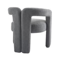 Teddy Fabric Modern Design Dining Chair,Open Back ,Modren Kitchen Armchair For Dinging Room Grey Grey Dining Room Foam Modern Dining Chairs Open Back Foam Fabric