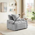 3 In 1 Sofa Bed, Convertible Sleeper Chair Sofa Bed Adjustable Pull Out Sleeper Chair Bed Multi Pockets Folding Sofa Bed For Living Room Bedroom Small Space Grey Grey Velvet 1 Seat