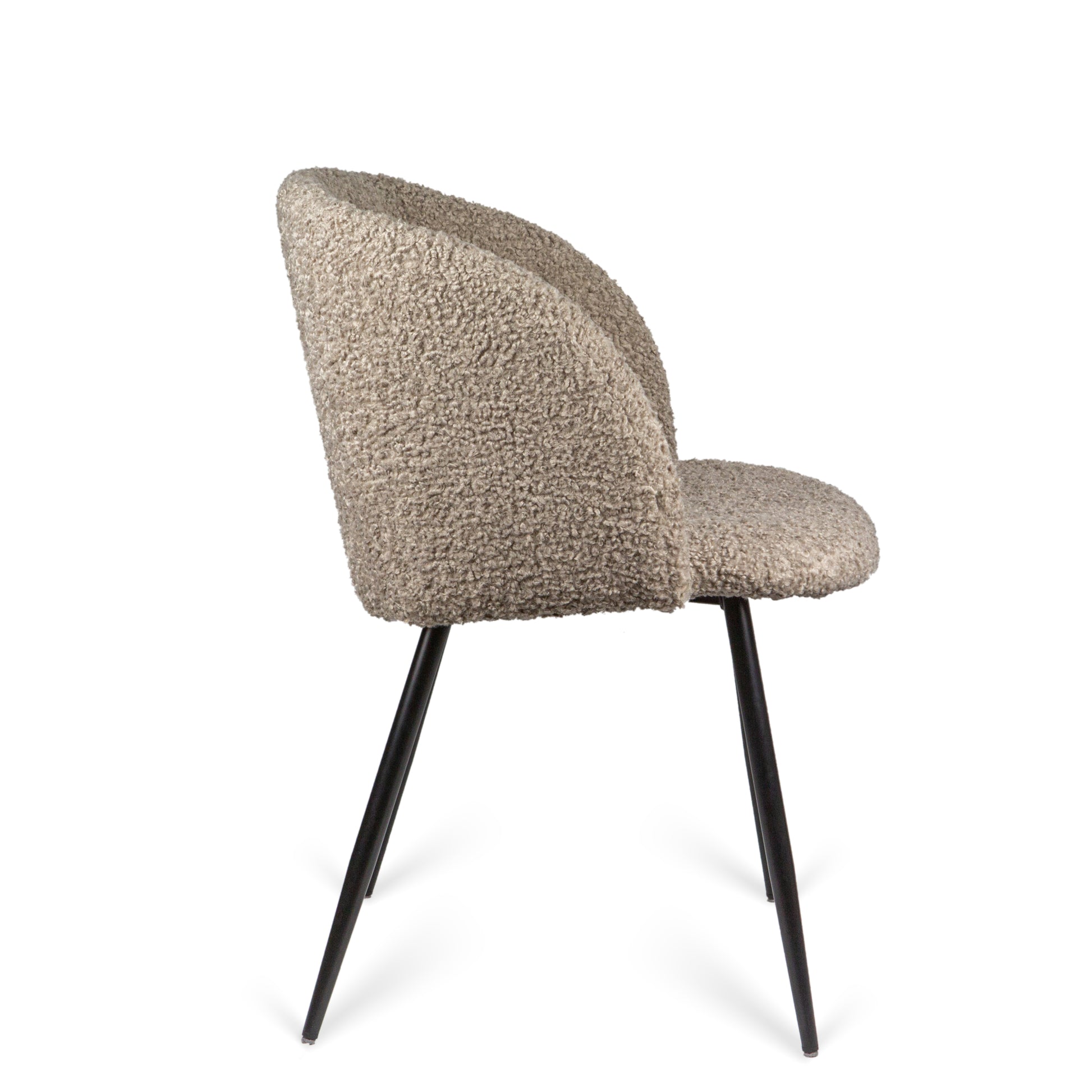 Adjust Legs Upholstered Teddy Faux Fur Dining Armrest Chair Set Of 2 Light Brown Metal Light Brown Dining Room Powder Coated Foam Dry Clean Round Mid Century Modern Solid Back Foam Polyester