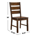 Set Of 2 Wooden Side Chairs In Walnut Finish Walnut Dining Room Dining Chairs Ladder Back Wood