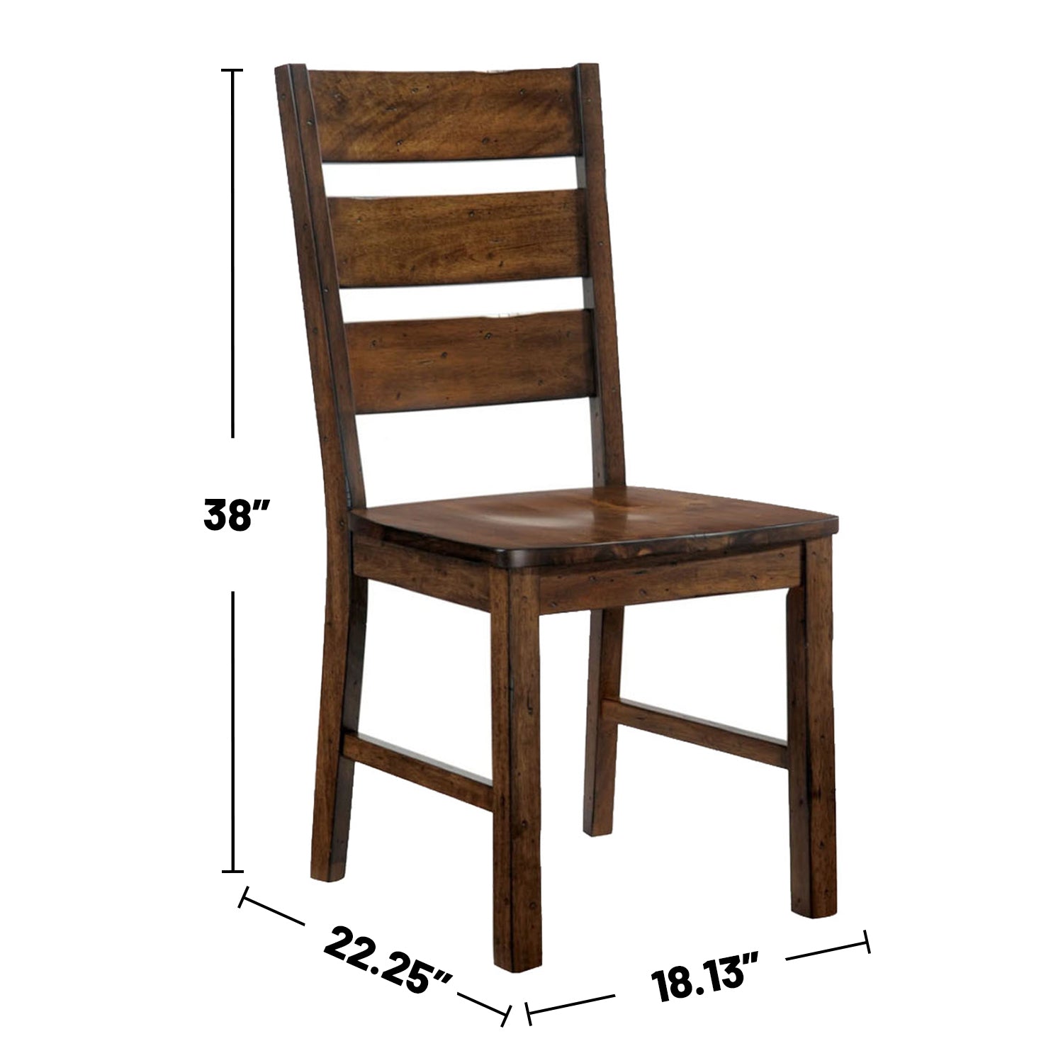 Set Of 2 Wooden Side Chairs In Walnut Finish Walnut Dining Room Dining Chairs Ladder Back Wood