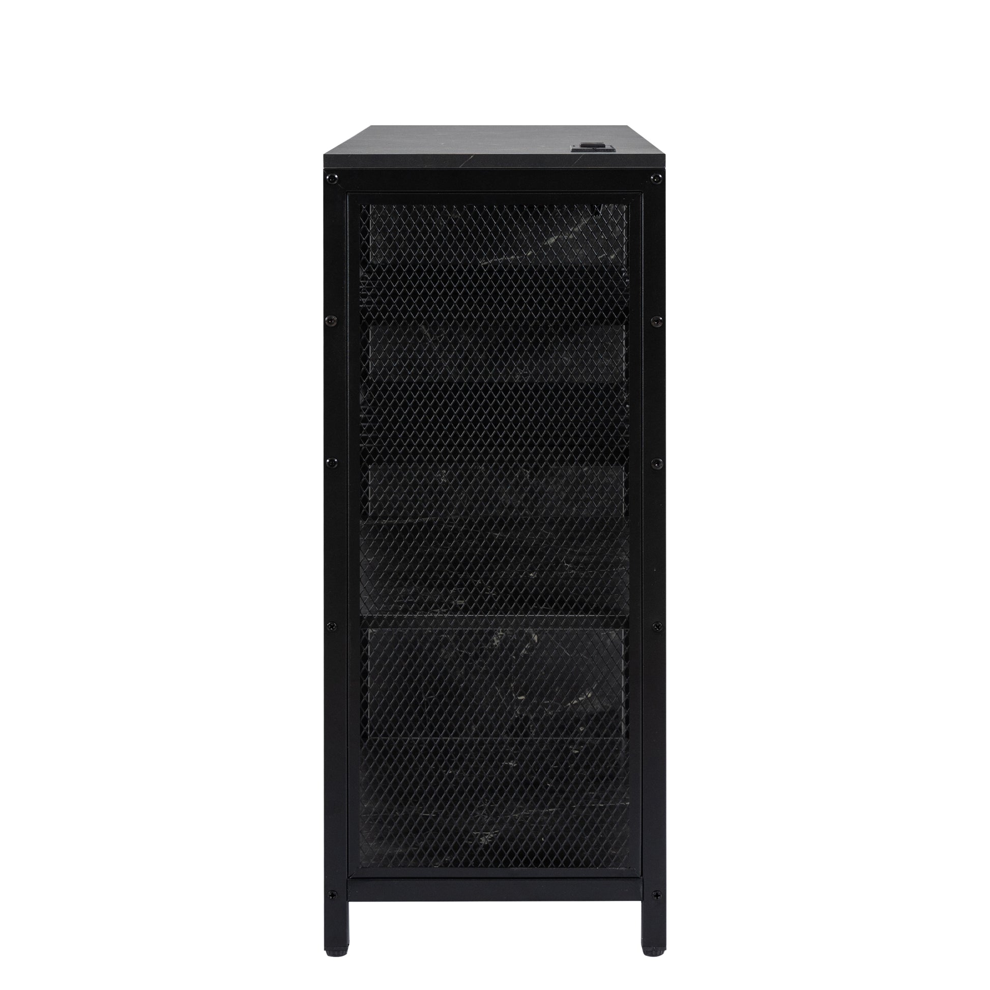 Bar Cabinet,Wine Bar Cabinet,Liquor Storage Credenza,Sideboard With Wine Racks & Stemware Holder,With Uab Socket,Metal Bracket,Canbeplacedin Familybars,Hallways,Living Rooms,Color:Black Marble Texture 3 4 Spaces Black Primary Living Space Built In