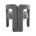 Teddy Fabric Modern Design Dining Chair,Open Back ,Modren Kitchen Armchair For Dinging Room Grey Grey Dining Room Foam Modern Dining Chairs Open Back Foam Fabric