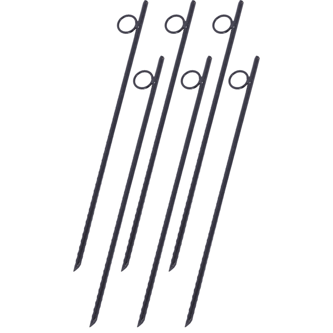 Rebar Stake With Loop 6Pcs Grip Rebar 3 8X 18 Inch Steel Durable Heavy Duty Tent Canopy Ground Stakes With Angled Ends And 1 Inch Loops For Campsites And Canopies Black Steel