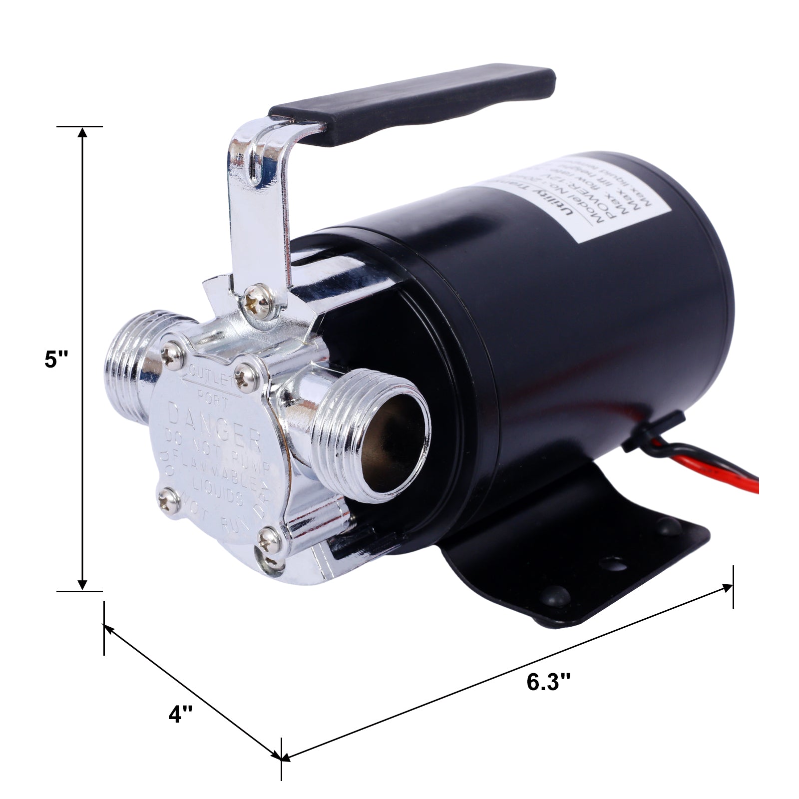 Dc 12 Volt 1 10Hp 330Gph Battery Powered Mini Portable Electric Utility Sump Transfer Water Pump With Water Hose Kit Black Black Steel