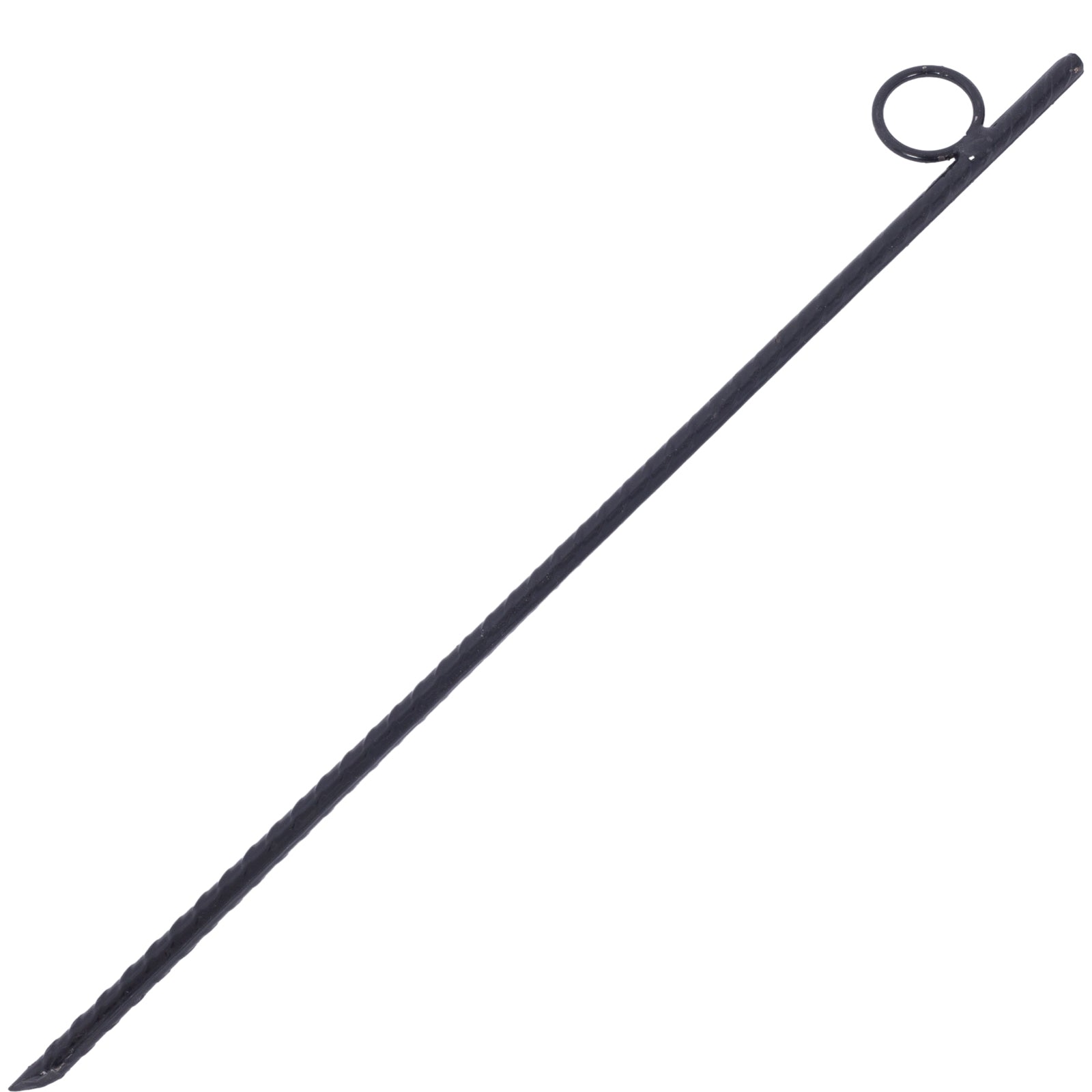 Rebar Stake With Loop 16Pcs Grip Rebar 3 8X 18 Inch Steel Durable Heavy Duty Tent Canopy Ground Stakes With Angled Ends And 1 Inch Loops For Campsites And Canopies Black Steel