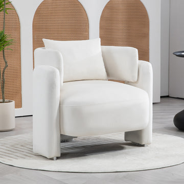 Modern Design Velvet Lounge Chair,Single Sofa With Pillows For Living Room,Bedroom Beige Beige Bedroom Modern Foam Velvet Velvet
