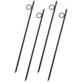 Rebar Stake With Loop 4Pcs Grip Rebar 3 8X 18 Inch Steel Durable Heavy Duty Tent Canopy Ground Stakes With Angled Ends And 1 Inch Loops For Campsites And Canopies Black Steel