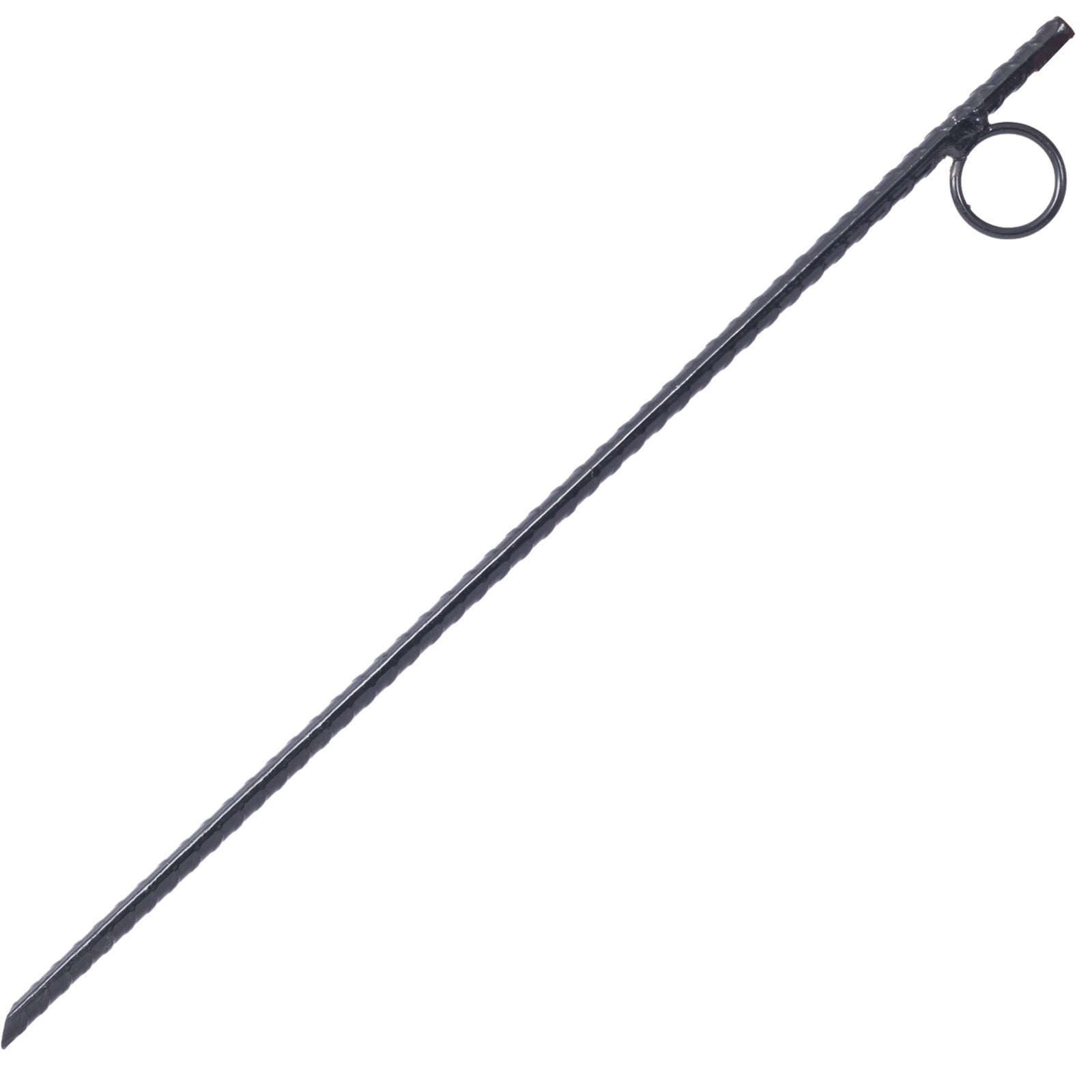 Rebar Stake With Loop 4Pcs Grip Rebar 3 8X 18 Inch Steel Durable Heavy Duty Tent Canopy Ground Stakes With Angled Ends And 1 Inch Loops For Campsites And Canopies Black Steel