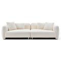 110.23'' Oversized Sofa Comfy Teddy Boucl Couch With 4 Pillows Premium 3 Seater Bubble Couch For Living Room Bedroom,Home Office Beige Beige Teddy