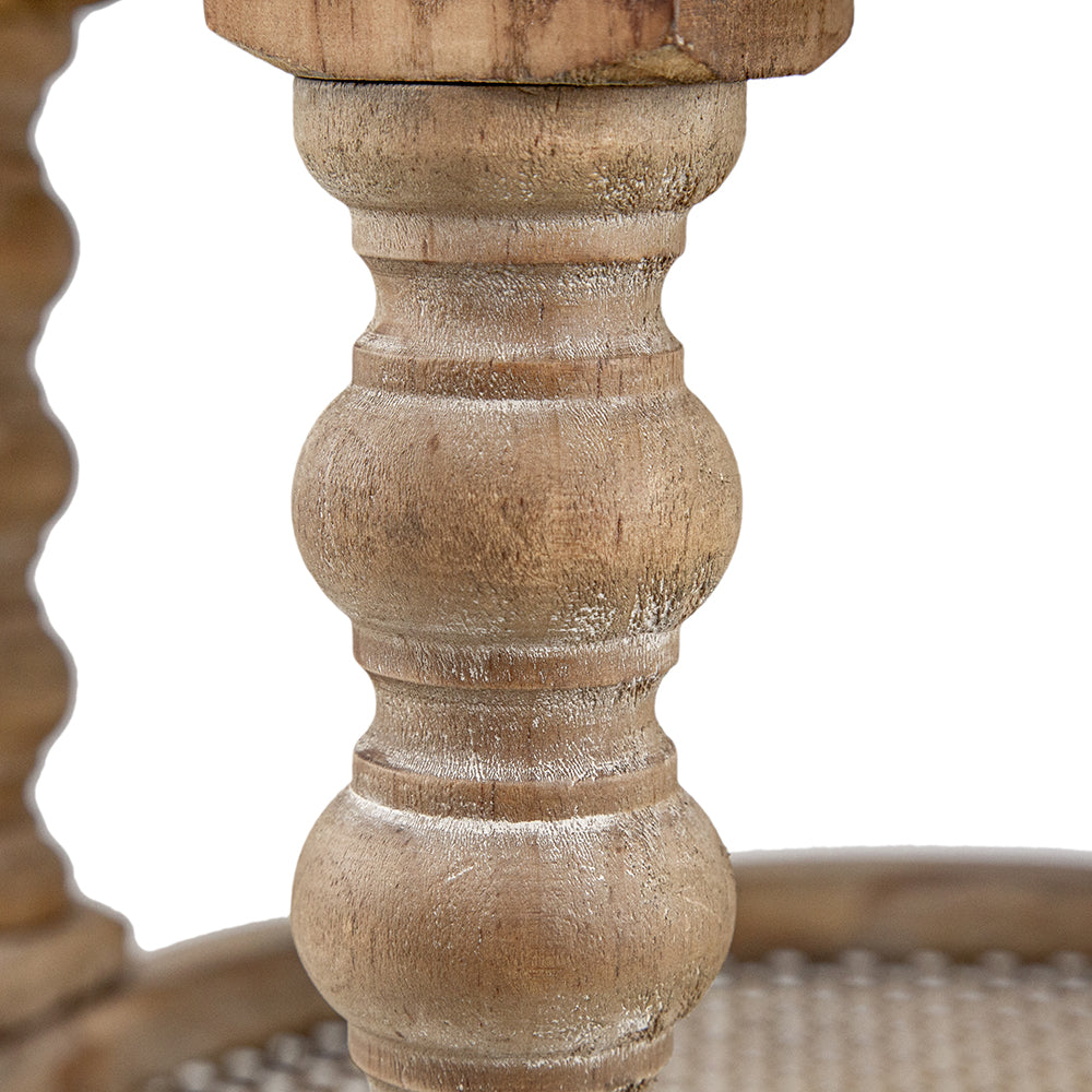 D29.7" X 16.5"Round 2 Tiered Side Tabel, Natural End Tabel For Lving Room Bedroom Entryway, Brown Brown Wood