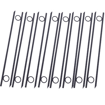 Rebar Stake With Loop 16Pcs Grip Rebar 3 8X 18 Inch Steel Durable Heavy Duty Tent Canopy Ground Stakes With Angled Ends And 1 Inch Loops For Campsites And Canopies Black Steel