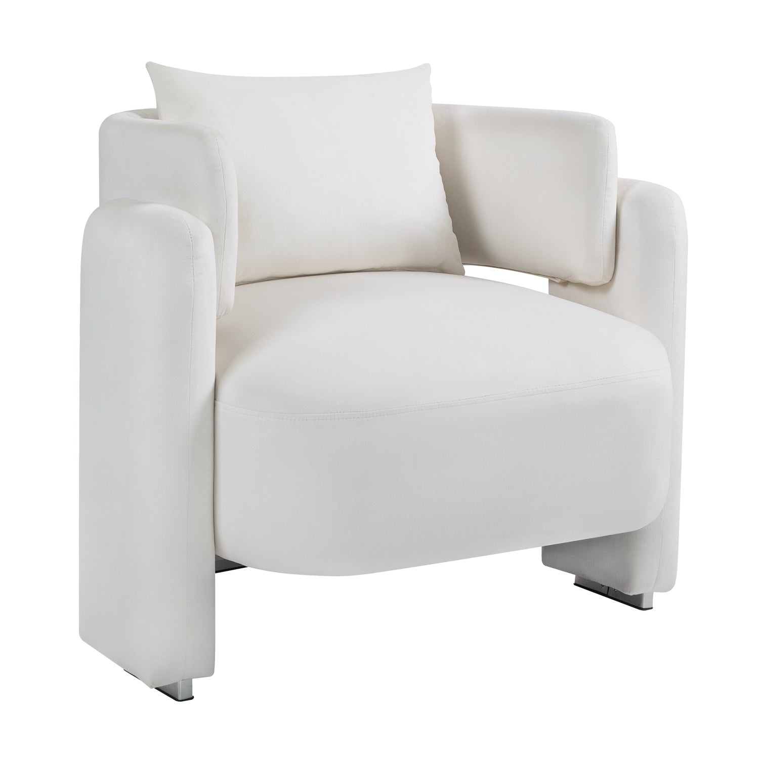 Modern Design Velvet Lounge Chair,Single Sofa With Pillows For Living Room,Bedroom Beige Beige Bedroom Modern Foam Velvet Velvet