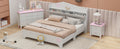 3 Pieces Bedroom Sets Full Size House Bed With Storage Headboard, Wooden Nightstand And Storage Dresser,White White Wood