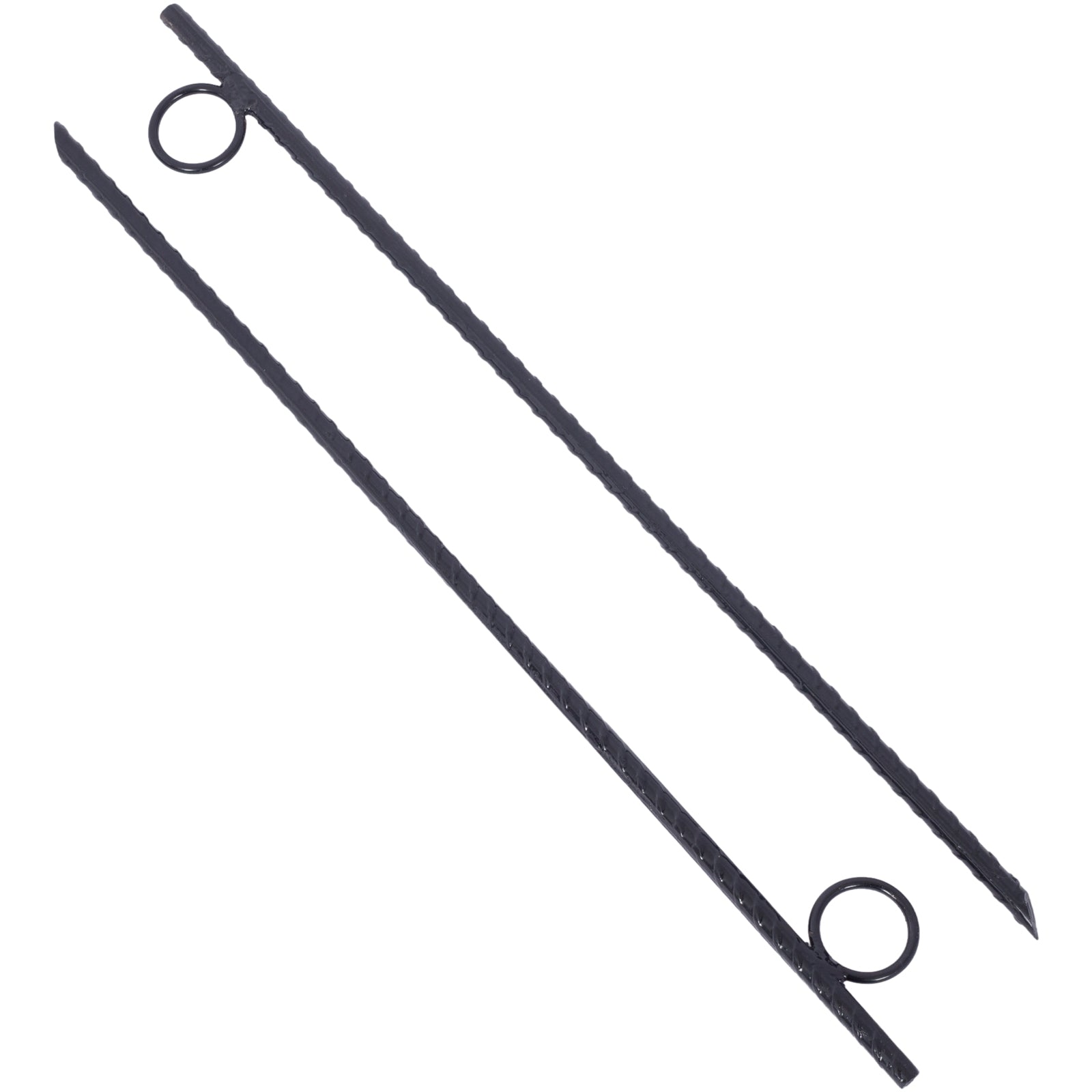 Rebar Stake With Loop 6Pcs Grip Rebar 3 8X 18 Inch Steel Durable Heavy Duty Tent Canopy Ground Stakes With Angled Ends And 1 Inch Loops For Campsites And Canopies Black Steel