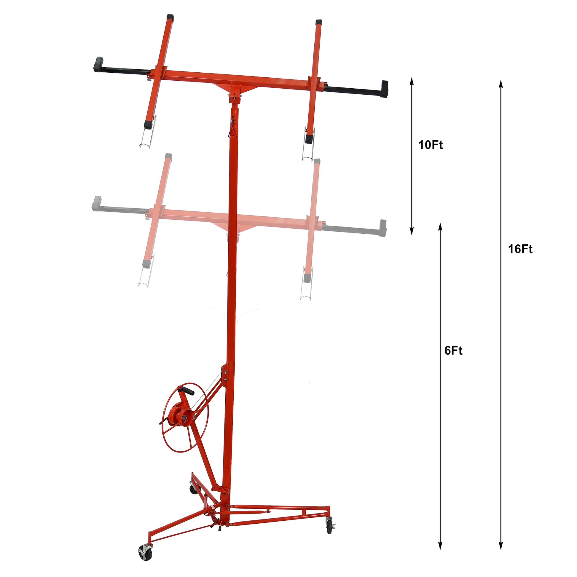 Drywall Panel Hoist Drywall Lift Rolling Panel Hoist Jack Lifter 16Ft Red Color Red Metal