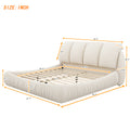 Queen Size Luxury Upholstered Bed With Thick Headboard, Velvet Queen Bed With Oversized Padded Backrest, Beige Expect Arrival Date 2024 4 9 Queen Beige Velvet