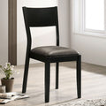 Set Of 2 Paddeddining Chairs In Black And Gray Finish Solid Black Dining Room Dining Chairs Faux Leather